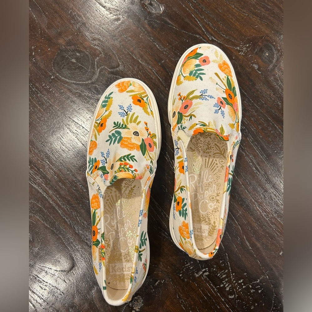 Keds Women's Double Decker Rifle Paper Co Slip-On Shoes - Size 6.5